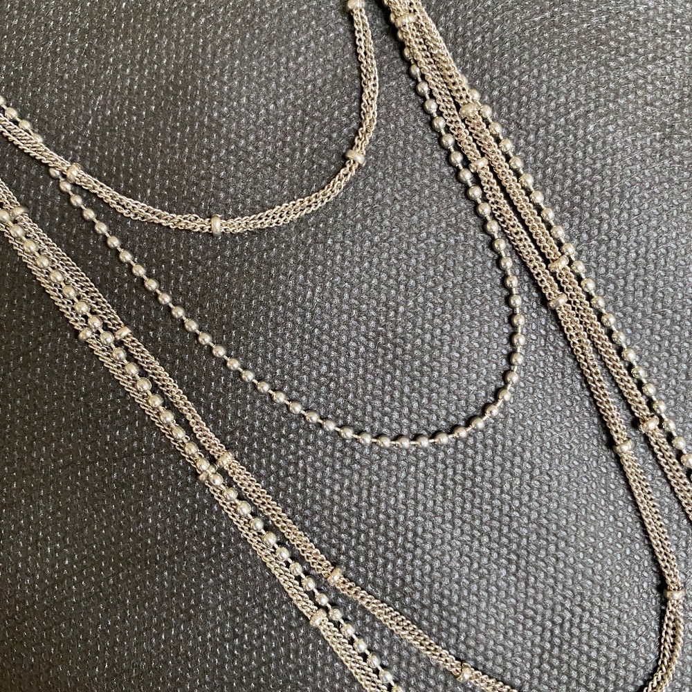 Multi Strand Multi Length Necklace - Picture 2 of 3
